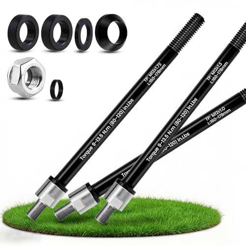 toothank Steckachse Fahrradanhänger Adapter M12-1.5, Verstellbar 160-178mm, 3 Gewindearten (1.0/1.5/1.75), Kompatibel mit Thule, Qeridoo, Croozer - Schnellmontage - Robust, Leicht