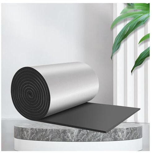 Isolant Thermique en Feuille Aluminium, avec Noyau en Mousse, Panneau Reflechissant Derriere Radiateur, Plaque Isolation Thermique Autocollante pour Sol, Toit, Mur(25MM(THK),1*10m/3.2*32.8ft)