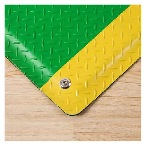 Tapis anti-fatigue avec bordure jaune, 2 cm d'épaisseur, pour chantiers industriels, entrepôts, ateliers, noir, 90 x 150 cm