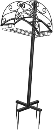 drburpily Versatile Garden H Stand Rack Store H And Gardening Tools Together Metal Water Pipe Storage Stand Rack For Yard Sprayer Garden Reel Holder Freestanding Storage , Black , 107.5x10cm