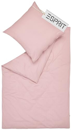 Esprit Home - Set biancheria da letto in flanella invernale 135x200, cotone rosa - Set biancheria da letto di lusso 2 pezzi, ecologico - caldo e soffice - 135 x 200 - Fodera per copripiumino e fodera