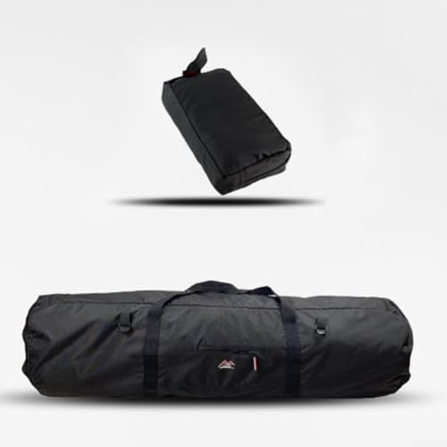 Shophubio Bolsa de lona de tela Oxford resistente al agua con doble asa, gran capacidad, plegable, almacenamiento para tienda de campaña, funda de transporte, bloqueo seguro, uso al aire libre (negro