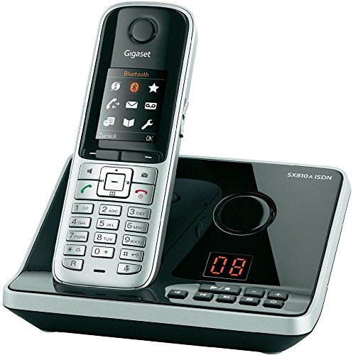 Gigaset SX810A Telefon, ISDN Schnurlostelefon / Mobilteil, Farbdisplay, Dect-Telefon, Anrufbeantworter, schnurloses Telefon, grau