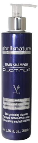 abril et nature - Platinum Shampoo Professionale - Per Capelli Biondi, Decolorati, con Meches e/o con Canizie - Neutralizzante Viola - Addio Toni Gialli - Aspetto Platino - 250 ml