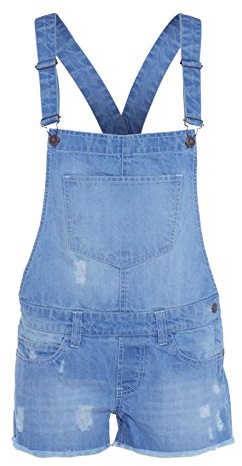 Shineboy Womens Ladies Frayed Denim Jeans Hot Pants Celeb Light Wash Shorts Playsuit Dungaree Dress (10)