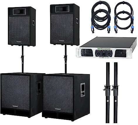 McGrey Impianto PA 2800 Watt - Nero - Speakon, 1/4 TRS - 8 ohm - 45 Hz - SPK, 1/4 jack - 2 canali - Per palcoscenici ed eventi