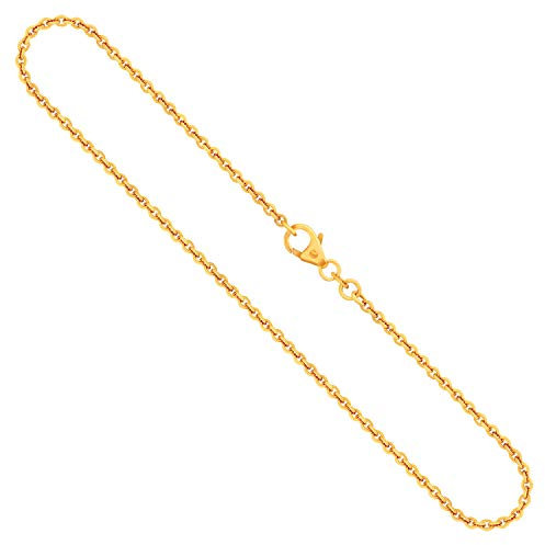 EDELIND 750 Gold Kette Herren Damen Halskette Gelbgold 2mm Länge 42cm Ankerkette Rund Echtgold Goldkette mit Schmuck Geschenk Box Made in Germany