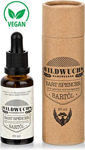 Wildwuchs Bartpflege - Bartöl BART SPENCER Naturkosmetik Beard Oil Bart Oil mit Arganöl und Duft nach Holz und Wald natürlich vegan (1 x 30 ml)
