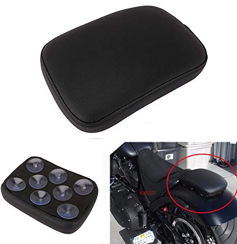 Moto Coussin De Passager Avec 8 Ventouses Selle Passager Arrière Selle Solo Pour Custom Chopper Cruiser XL883 XL1200 X48 X72-Noir