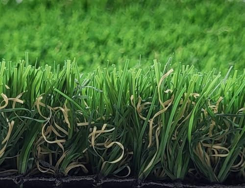 Hochwertige Kunstrasen Rasenteppich Capra für Garten - 200x50 cm - Florhöhe 32 mm - UV-Garantie 7 Jahre (DIN 53387) - Gewicht ca. 2470 gr/m²