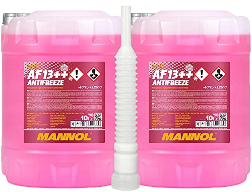 MANNOL 2 x10 Liter, 4015 Antifreeze AF13++ (-40) Kühlerfrostschutz verdünnt violett (2,73€/l)