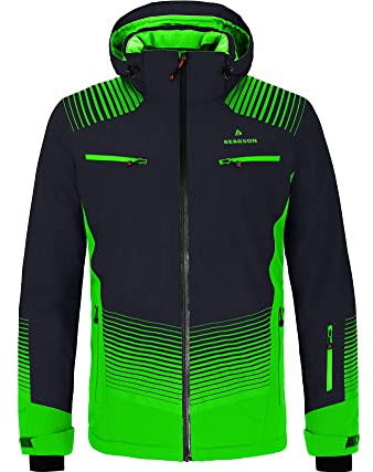 Bergson TAAVI | Herren Skijacke - Normal-/Kurz-/Langgrößen, wasserdicht (20.000 mm) & verschweißte Nähte, Winddicht & atmungsaktiv (20.000 g/m²), Unterarm-Ventilation, warm wattiert (120g/80g), Elast