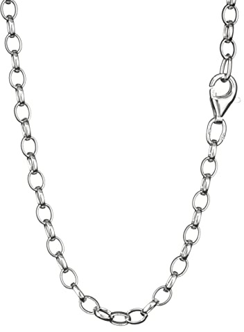 NKlaus Erbskette (38cm - 80cm) Sterling Silber 925 Collier Kette Oval Silberkette 3,1mm Breit