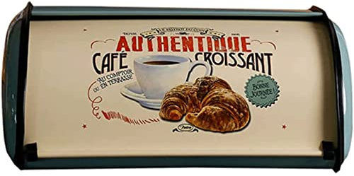 ABGRC Cocina Panera Panera Europea, panera de Metal con Tapa Enrollable, contenedor de Almacenamiento de Pan para encimera de Cocina, Soporte Creativo para Pan Minimalista