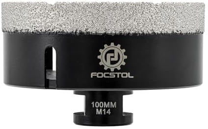 FOCSTOL Diamant Fliesenbohrer 100mm Vakuumgelötete Diamant Lochsäge für Porzellan Keramik Fliese Marmor Granit Stein Quarz M14 Gewinde