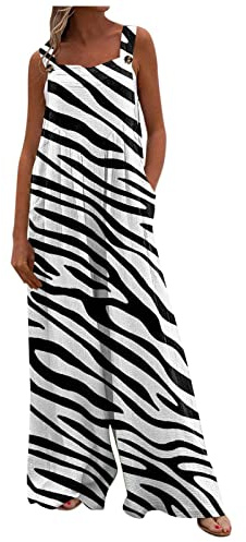 MOKBAY Sommerhose Damen Sommer Lockere Leichte Elegant ÄRmellose Einteiler LäSsiger GanzköRper DüNne Stretch Luftige Kuschelig Onesie Damen 501