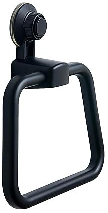 rockible Anillos de toalla con ventosa, toallero colgante, toallero, anillos de toalla para, negro