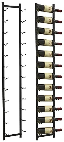 KOMFOTTEU Weinregal Wand für 6/9/12 Flaschen, vertikaler Flaschenhalter aus Metall, dekoratives Hängeregal für Wein, Flaschenregal & Aufbewahrungsregal für Küche, Esszimmer, Bar (12 Flaschen)