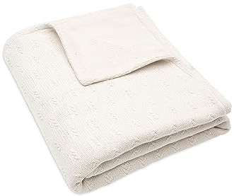 Jollein 517-522-67048 Kinderdecke Strickdecke mit Teddyfell Grain Knit Oatmeal beige (100x150 cm)