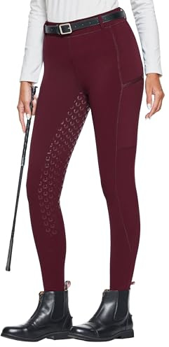 FitsT4 Sports Leggings da Equitazione Invernali da Donna Pantaloni da Equitazione in Pile Pantaloni da Equitazione con Rivestimento Completo in Silicone