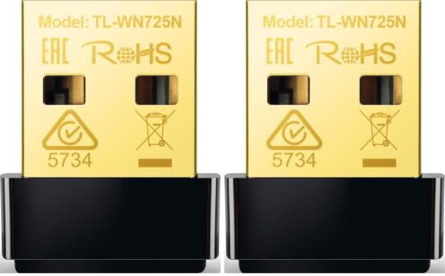 TP-Link TL-WN725N Adaptador WiFi USB inalámbrico Nano, Compatible con Raspberry Pi, N 150 Mbps, Botón WPS, Ap Soft Windows10/8.1/8/7/XP, Mac OS X 10.7-10.11, Linux, Negro (Paquete de 2)