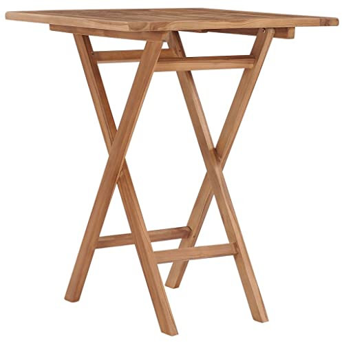 AUVYI Mesa de jardín plegable de 60 x 60 x 75 cm, madera maciza de teca, color marrón, mesa de camping, mesa auxiliar, mesa pequeña, mesa de cerveza, mesa de cocina, mesa de cerveza, mesa