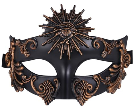 Oidea Masques de bal masqué pour homme : masque vénitien grec égyptien romain dieu soleil fête carnaval mardi gras