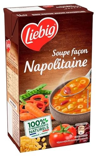Soupe Liebig Façon Napolitaine 1030g - Recette Authentique et Savoureuse - Idéale pour Réchauffer vos Soirées d'Hiver - Le Lot De 3