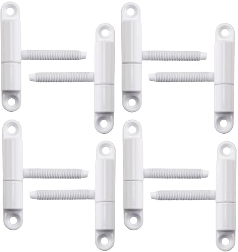 SOTECH 8 pièces paumelles à percer 15 x 83 mm avec tenon M8 x 47 mm | paumelles de rénovation paumelles à visser charnières pour portes intérieures à visser/percer (acier blanc)