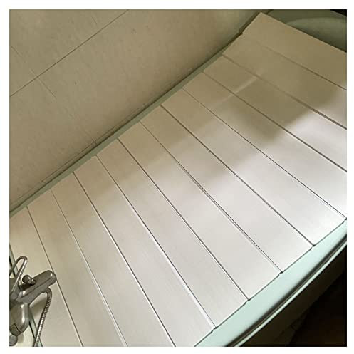 Klappbare Badewannenabdeckung Badewannenablage, Lagerregal Staubdichte Plattenisolierabdeckung, 0,6 cm Dicke PVC-Rollladen-Badewannendeckel Badewannenablage/Weiß/80 * 115 * 0,6 cm (Weiß 75 * 12