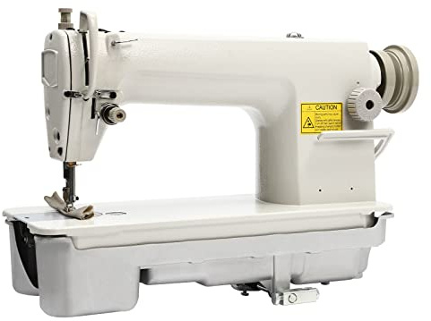 Nähmaschine Mechanisch, Nutzstich Nähmaschine für Industrie mit Leistungsstarker Motor & Schwerlastmetallrahmen, Automatische Drahtaufwicklung (Weiß)