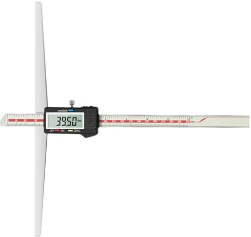 Digital Tiefen-Messschieber 300 mm, Brückenlänge 300 mm, 0,01 mm hochgenauer Edelstahl Digitaler Tiefenmessschieber mit mm/Zoll-Messsystem, Tiefenmess-Messschieber Messwerkzeug