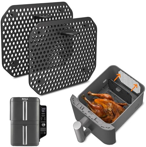 2 Stück Spritzschutz kompatibel mit Ninja Double Stack XL SL400EU und SL300EU, Effektiver Silikon Airfryer Fettspritzschutz für Ninja Heißluftfritteuse Zubehör