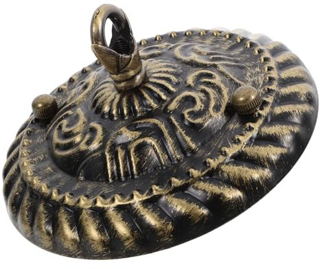 IMIKEYA Vintage Kronleuchter Deckenplatte aus Eisen und Zinklegierung 130mm Goldfarbig mit Geschlossenem Aufhängehaken für Wohnzimmer und Innenbeleuchtung