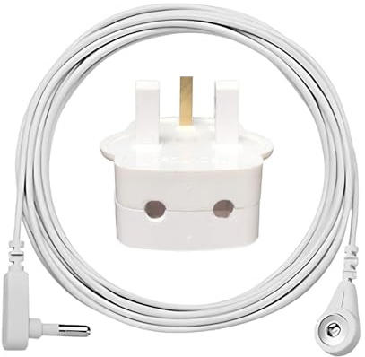 UK Grounding Socket with 16 Feet Grounding Cable, Earthing Grounding Line for Gronding Mat Sheet Pillowcase Pad Wrist Strap Earth Blanket Products with UK Plug