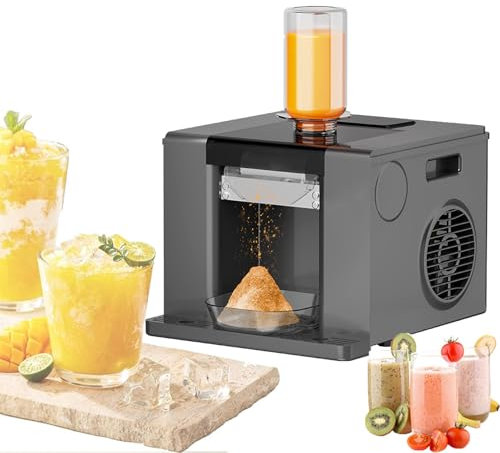 Kommerzielle Eiscrusher – Elektrische Eis Rasiermaschine, 60 Kg/Tag, Luftkühlung, für Food Trucks, Restaurants, Milchtee-Läden und Den Heimgebrauch,Black