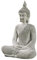 gartendekoparadies.de Statue de Bouddha thaïlandais pour jardin en pierre coulée de 49 cm de hauteur, 16 kg, résistante au gel (gris)
