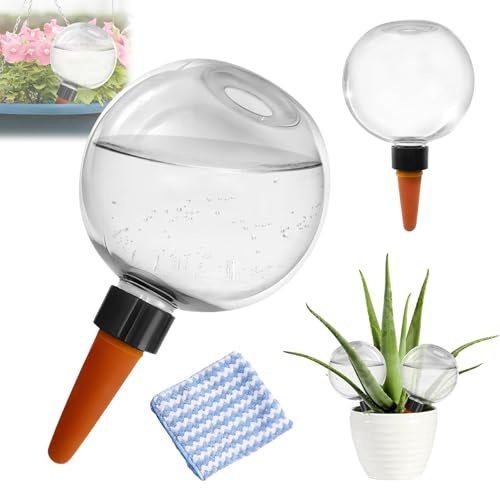 WEILONGB 2Pcs Plant Watering Globes,500 ML Large Capacity Se-lf Plant Watering Devices,Plant Bulbs Insert with Terracotta Spikes,Slow Release Se-lf Waterings System for Indoor Outdoor Plants (2 PCS)