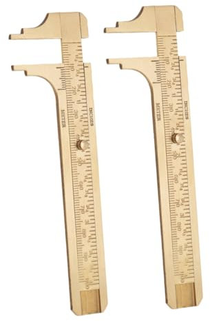 VOSAREA Tascabile in Da 2 Pezzi Con Doppia Scala, Mini Righello Scorrevole, Strumento Misurazione Precisione Utile Per Gioielli, Perline, E Fili.