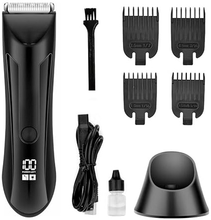 thomyle Le Fidèle - Votre allié idéal pour un rasage intime impeccable Tondeuse Intime 3-en-1 Étanche IPX7 pour Homme - Rasoir Corps, Aisselles et Visage Wet&Dry