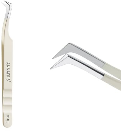 ANNAFRIS Wimpern Pinzette für Wimpernverlängerung Lashes Tweezers Pinzette für Wimpern Fächer und Einzelwimpern(W01)