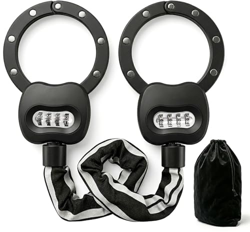 E Scooter Schloss mit Zahlencode, Handschellenschloss Hohe Sicherheit | 10CM Rundring Kettenschloss, 1.8KG Schweres Fahrradschloss für Roller, Motorrad, Fahrrad, E-Bike (90CM), E Scooter Zubehör