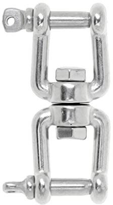 Nishiyuenyi Conector Giratorio de Ancla con de Doble Grillete Fabricado en Acero Inoxidable Marino Resistente Adecuado para Deportes Náuticos Pesca Y Nave, M6