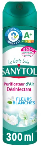 SANYTOL Désodorisant Désinfectant Fraicheur Fleurs Blanches, 300 ml