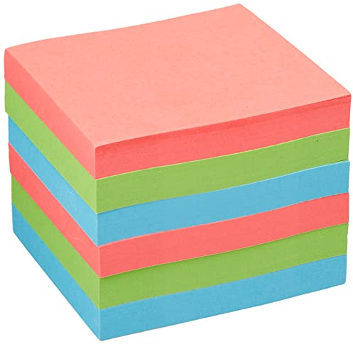 Post-it R3306SJ Haftnotiz Super Sticky Z-Notes 76 x 76 mm, 90 Blatt, 6 Stück, mohnrot, neongrün Bora Bora