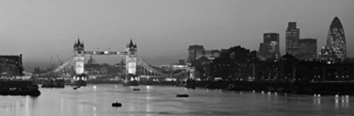 1art1 Londres Noche En El Támesis, Panorama, 1 Parte Póster Fotomural 250x79 cm