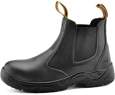SAFETOE Sicherheitsstiefel Arbeitsschuhe mit Stahlkappe M8025 (S3 klassischer Artikel) von Anti-Punktion und wasserdichte, Schwarz, 46 EU