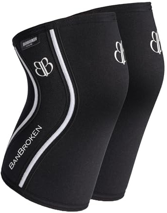GENOUILLÈRES BB Banbroken (1 PAIRE) - 5 mm Knee Sleeves - CrossTrain, Haltérophilie, Sport Fonctionnel, Soulèvement de Poids, Running et autres sports. Unisexe (Noir, XS)