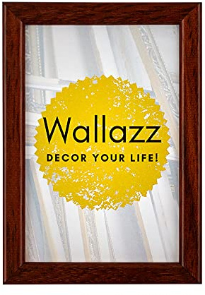 Wallazz Cornice Portafoto in Legno 25x35cm Noce - Cornice per Foto con Vetro Sintetico Infrangibile - Porta Foto Decorativo - Made in Italy