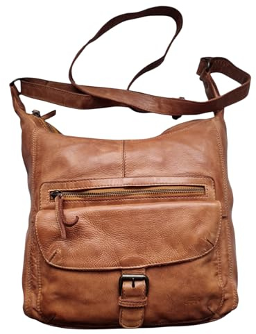 Bear-Design Shopper Beuteltasche Schultertasche Anna CL32612 gewaschenes Leder Vintage Used Look 30/27/9 cm